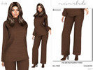 Sims 4 — Knit Wide Leg Trousers MC503 by mermaladesimtr — New Mesh