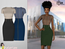Sims 4 — Leila Dress by talarian — High-waisted dress, buttons and a zipper on the back