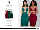 Sims 3 — Satin Cut Out Back Detail Midi Dress by Bill_Sims — This dress features a satin material with a cut out strappy