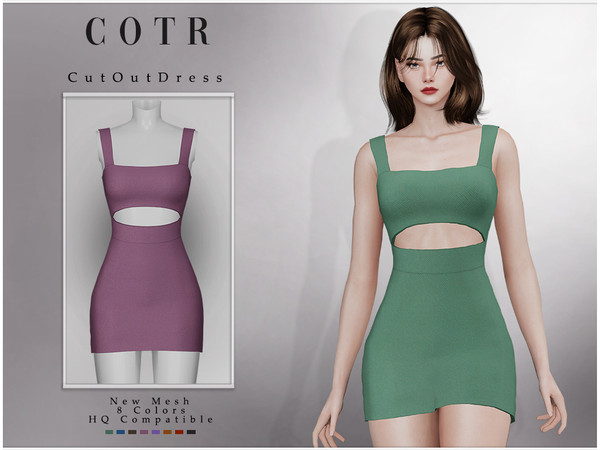 The Sims Resource - Cut Out Dress D-281