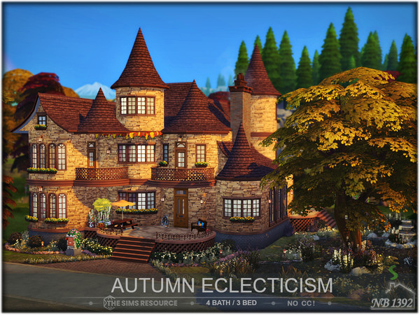 Sims 4 — Autumn Eclecticism (No CC!) by nobody13922 — A spacious home for your Sims with an eclectic decor and autumnal
