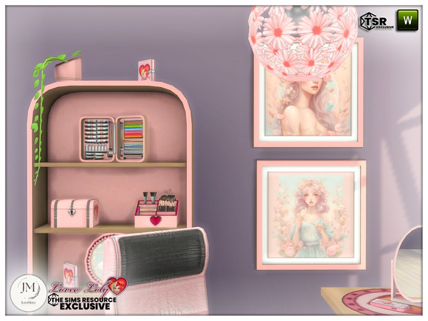Sims 4 — lovee loly corner plant for shelf by jomsims — Transform your space with the Lovee Loly Girly set. end table,
