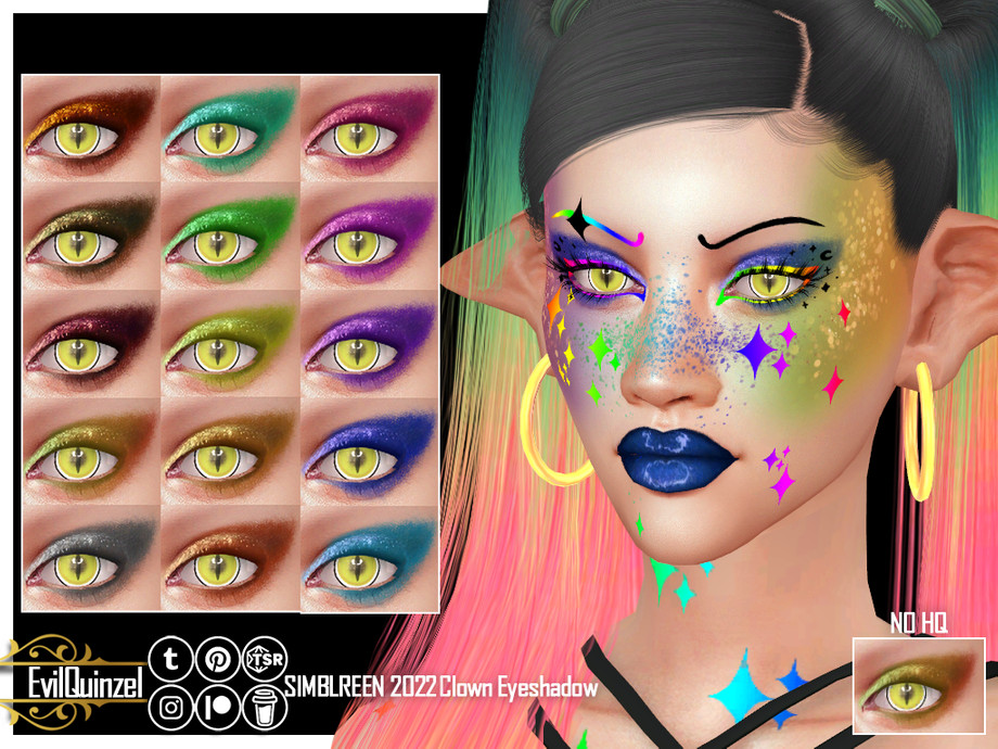 The Sims Resource - [Patreon] Simblreen 2022 Clown Eyeshadow