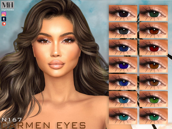 Sims 4 — Carmen Eyes N167 (Patreon) by MagicHand — Colorful eyes for males and females in 16 colors - HQ Compatible.