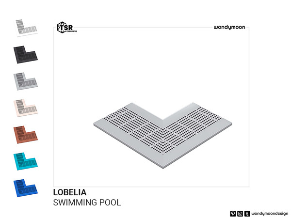 Sims 4 — Lobelia Pool Drain Grate - Corner by wondymoon — Let your Sims enjoy swimming with Lobelia olympic swimming pool
