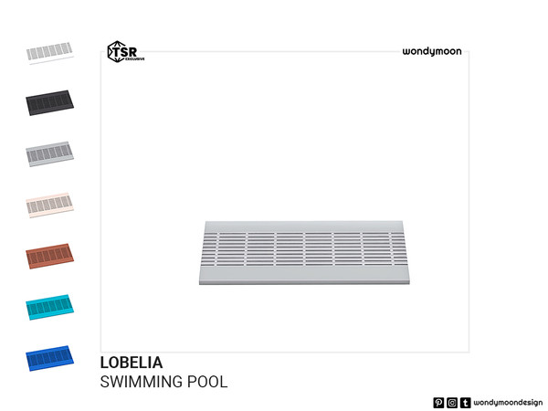Sims 4 — Lobelia Pool Drain Grate by wondymoon — Let your Sims enjoy swimming with Lobelia olympic swimming pool