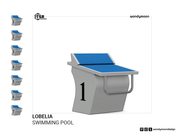 Sims 4 — Lobelia Starting Block by wondymoon — Let your Sims enjoy swimming with Lobelia olympic swimming pool equipments