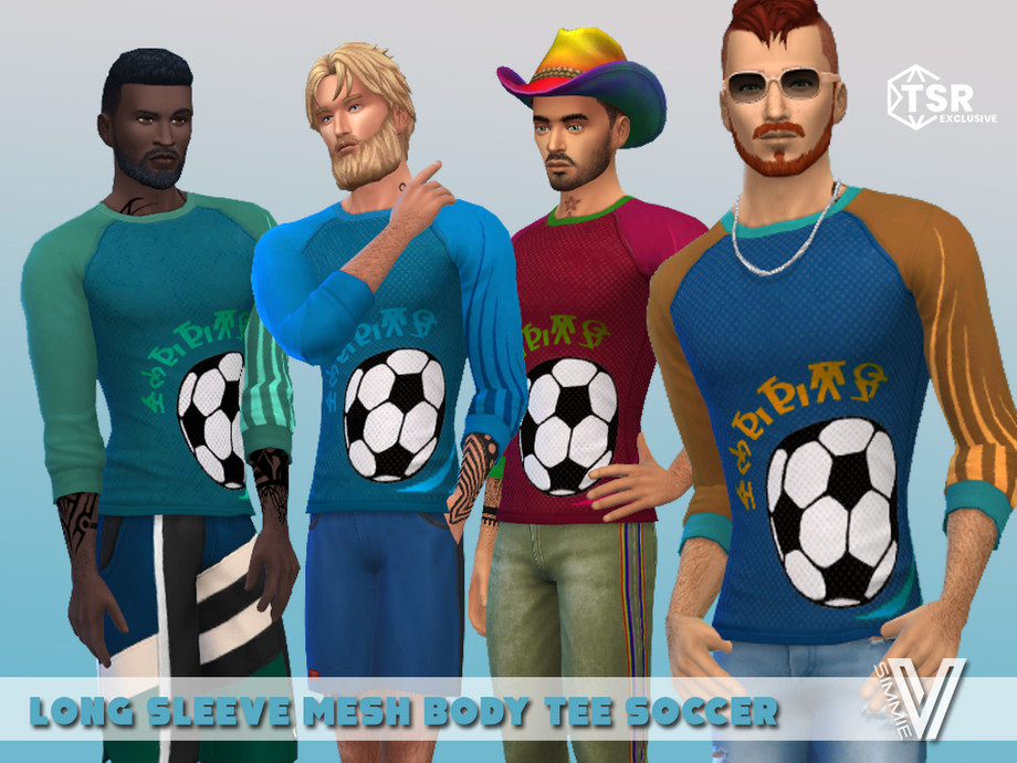 The Sims Resource - Soccer Long Sleeve Mesh Tee