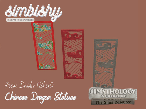 Sims 4 — [SIMBISHY] SIMythology Chinese Dragon Room Divider (Short) by simbishy — A stone pillar with a Chinese