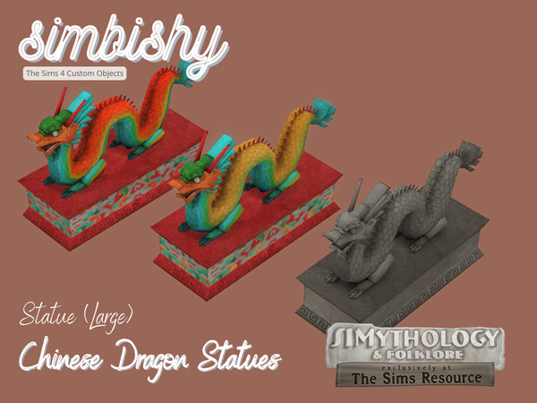 Sims 4 — [SIMBISHY] SIMythology Chinese Dragon Statue (Large) by simbishy — A stone pillar with a Chinese mythological