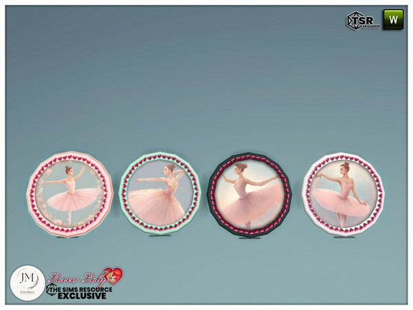 Sims 4 — lovee loly corner ballerina frame by jomsims — Create an enchanting girly space with the Lovee Loly Girly set,