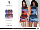 Sims 3 — Blurred Print Mesh Ruched Mini Dress by Bill_Sims — This dress features a blurred mesh print material with