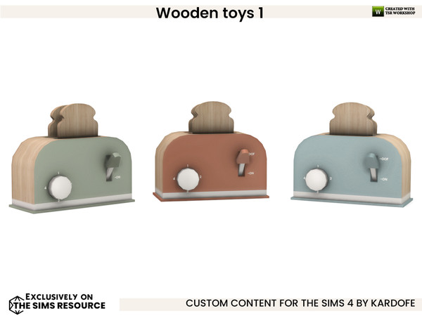 Sims 4 — kardofe_Wooden toys_Toaster by kardofe — Toy kitchen, complete with cooker, cabinets, sideboard, washing