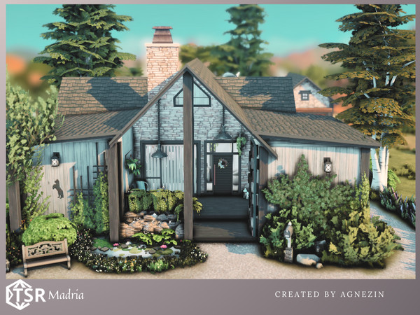 Sims 4 — Madria by Agnezin — A small country house with one bedroom and two bathrooms, a vegetable garden and a small