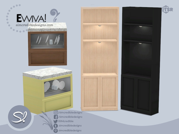 Sims 4 — Evviva! Shelves - decor lights 2 by SIMcredible! — Bringing back our Evviva! set, a modern series, with