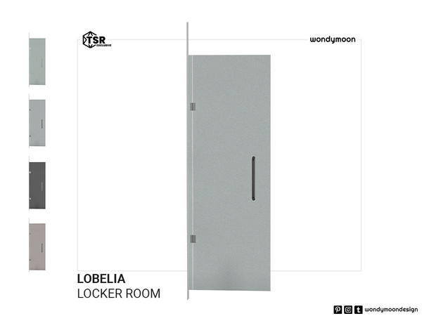 Sims 4 — Lobelia Shower Door by wondymoon — Modern style locker room furnitures for a sport center!