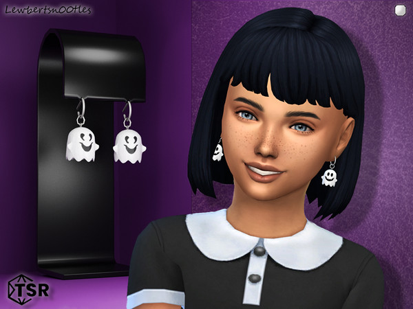 Sims 4 — (Lewbertsn00tles) Darcy Earrings - Child.package by Lewbertsn00tles — A pair of spooky, 3D ghost earrings. New