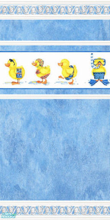 Sims 2 — Bathtime ducks blue by devilishdawn — Wall