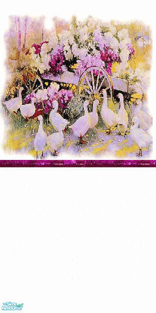 Sims 2 — geese and flowers by skinflin — soft wall with pink tones geese and flowers..has matching floor tile..trsaa
