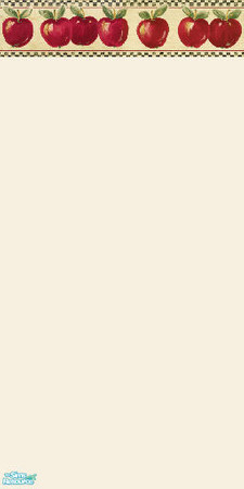 Sims 2 — apples by skinflin — cute wall for kitchen.cream wall with apple border..trsaa