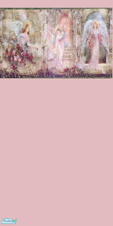 Sims 2 — angels by skinflin — soft pink wall 3 cute angels border..trsaa