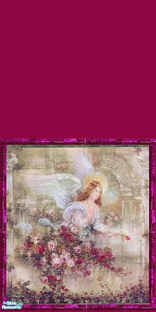 Sims 2 — angel by skinflin — deep rose pink wall pink purple border angel print.cute for the little girls room.trsaa