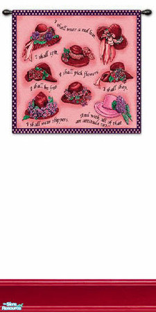 Sims 2 — wall tapestry set - Individual Item by skinflin — red hat