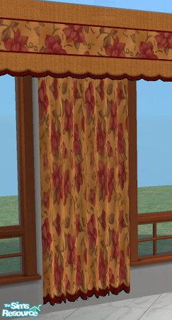 Sims 2 — Restaurant  Curtains - Country Floral by Simaddict99 — this will recolor the topper and curtain. meshes required