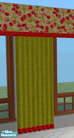 Sims 2 — Restaurant  Curtains - Cherries on Green by Simaddict99 — this will recolor the topper and curtain. meshes