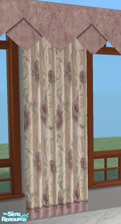 Sims 2 — Restaurant  Curtains - Antique Rose by Simaddict99 — this will recolor the topper and curtain. meshes required