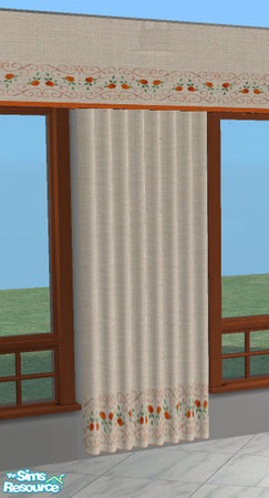 Sims 2 — Restaurant Curtains - Embroidered Orange by Simaddict99 — this will recolor the topper and curtain. meshes