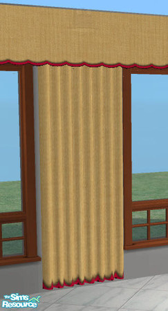 Sims 2 — Restaurant  Curtains - Yellow Pansies by Simaddict99 — this will recolor the topper and curtain. meshes required