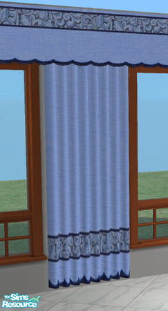 Sims 2 — Restaurant  Curtains - Blue Floral by Simaddict99 — this will recolor the topper and curtain. meshes required