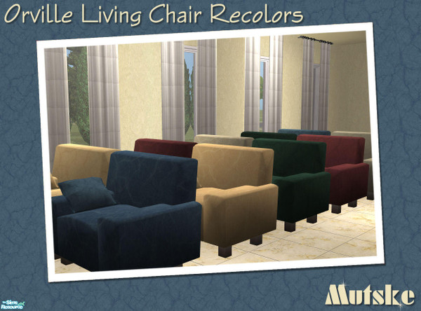 Sims 2 — Orville Living Chair Recolors by Mutske — Recolors for the Orville Living Chair. You can mix and match the