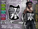 Sims 4 — Halloween Skeleton Top With Long Gloves by FlaSimgo_Club — - 7 Colors, Teen To Adult, New Mesh!