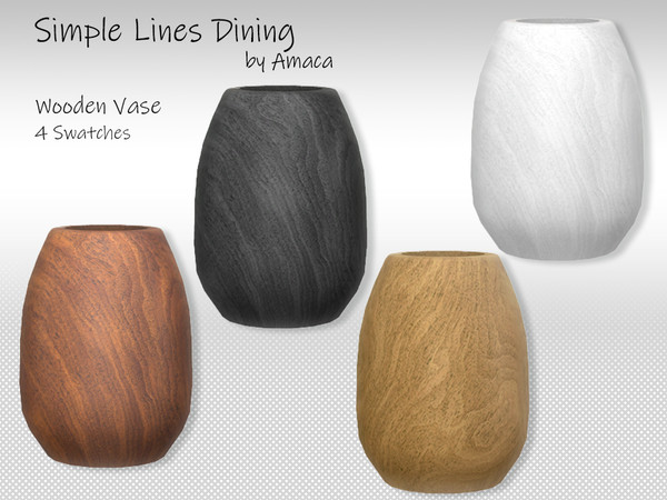 Sims 4 — Simple Lines Dining - Wooden vase by amaca2015 — A set of new decorations for your sim's homes.