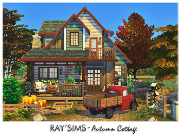 Sims 4 — Autumn Cottage by RayDesign9 — This house has 3 bedroom and 2 bathroom, fully furnished and decorated, no custom