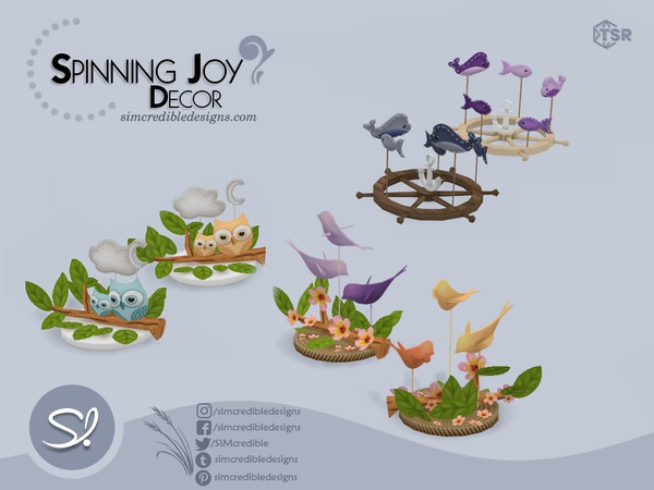 Sims 4 — Spinning Joy Table decor - Cherry blossom by SIMcredible! — Exclusive Gift for SIMcredible Patrons June 2020 by