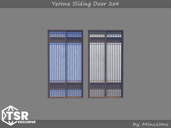 Sims 4 — YeHwa Sliding Door 2x4 by Mincsims — I am glad to introduce a new Asian-themed set. This set was inspired by one