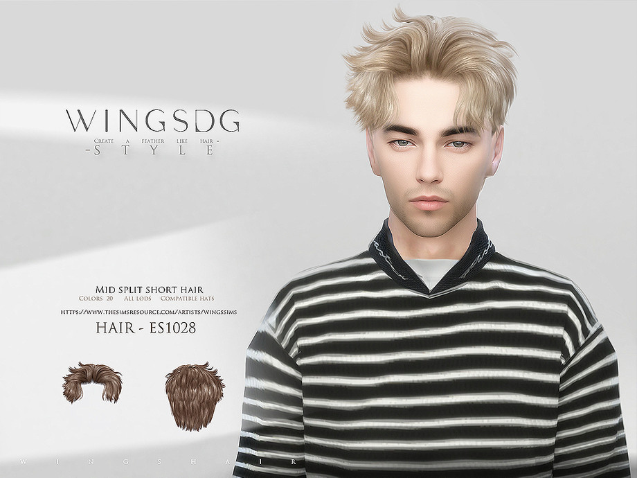 wingssims' WINGS-ES1028-Mid split short hair