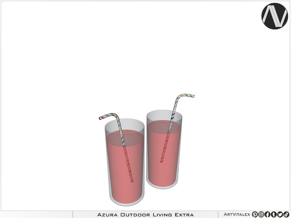 Sims 4 — Azura Glass Full Of Juice by ArtVitalex — Outdoor And Garden Collection - Belong to 2023 All Rights Reserved.