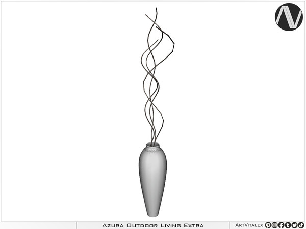 Sims 4 — Azura Dry Plant With Thin Tall Vase by ArtVitalex — Outdoor And Garden Collection - Belong to 2023 All Rights
