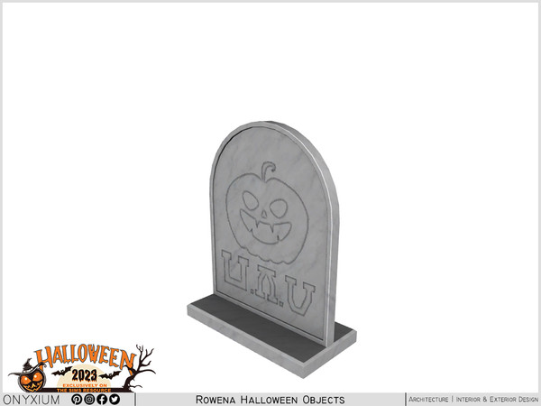Sims 4 — Rowena Mini Tombstone by Onyxium — Onyxium@TSR Design Workshop Halloween Collection - Belong To The 2023 Year