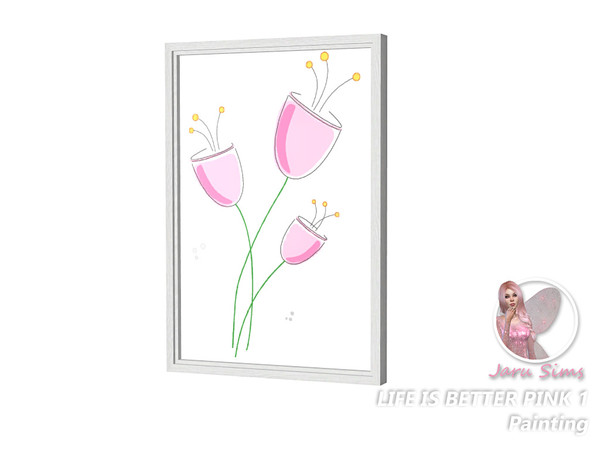 Sims 4 — Life is better pink 1 - Painting by Jaru_Sims — My first objects for the Sims4. I hope you like them. Have fun!