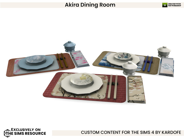 Sims 4 — kardofe_Akira Dining Room_Placemat by kardofe — Dining room of oriental style, this is the first part, in it you