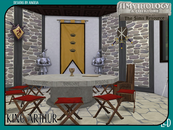 Sims 4 — Simythology King Arthur Banner by Angela — Simythology, King Arthur Knights of the round table meshset. This set