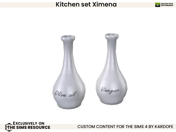 Sims 4 — kardofe_Kitchen set Ximena_Bottle by kardofe — Kitchen mess, a bit of everything, a tea set, saucepan, paper