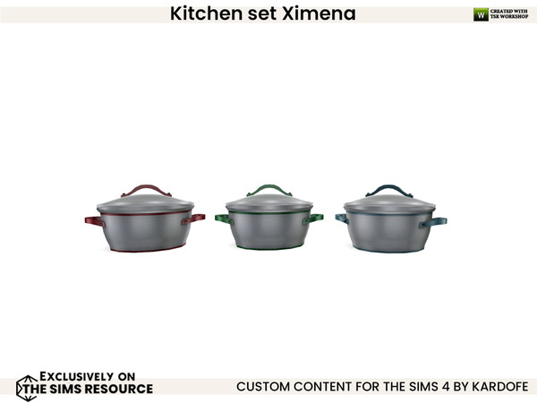 Sims 4 — kardofe_Kitchen set Ximena_Casserole by kardofe — Kitchen mess, a bit of everything, a tea set, saucepan, paper