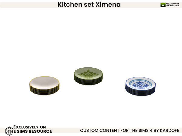 Sims 4 — kardofe_Kitchen set Ximena_Dishes by kardofe — Kitchen mess, a bit of everything, a tea set, saucepan, paper