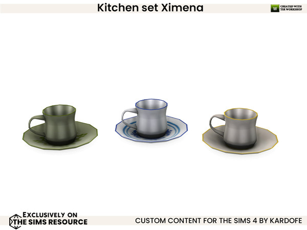 Sims 4 — kardofe_Kitchen set Ximena_Mug with dish by kardofe — Kitchen mess, a bit of everything, a tea set, saucepan,